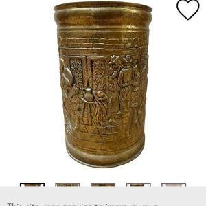 Antique brass umbrella stand w claw feet a true statement entrance 25.5"Hx12.2"W